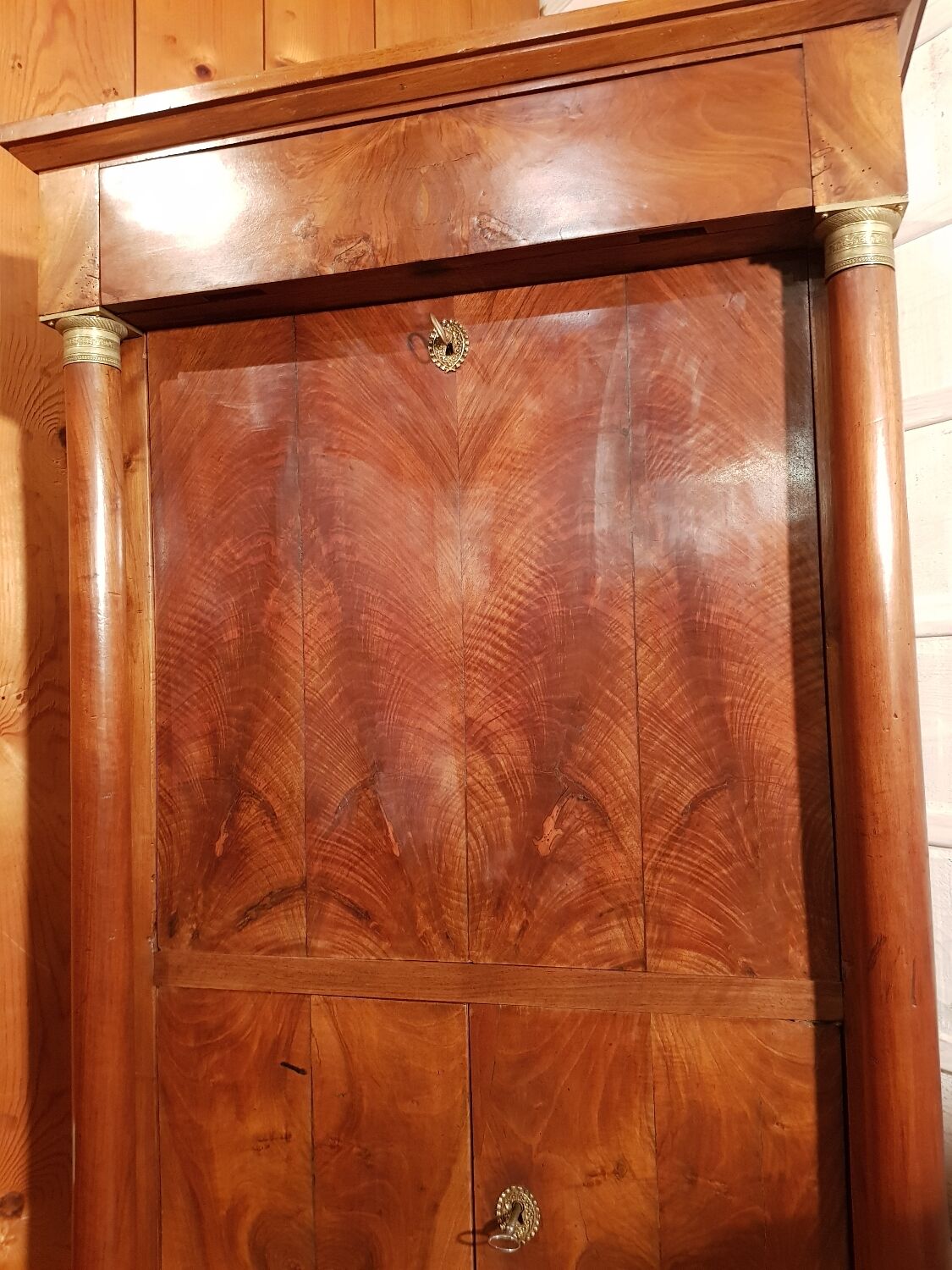 Empire secretary in walnut.