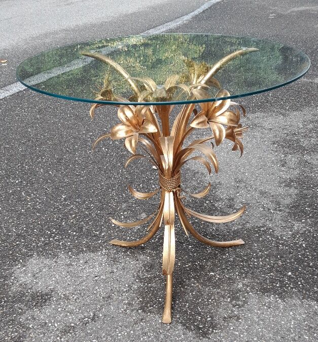 Gold metal side table 1970