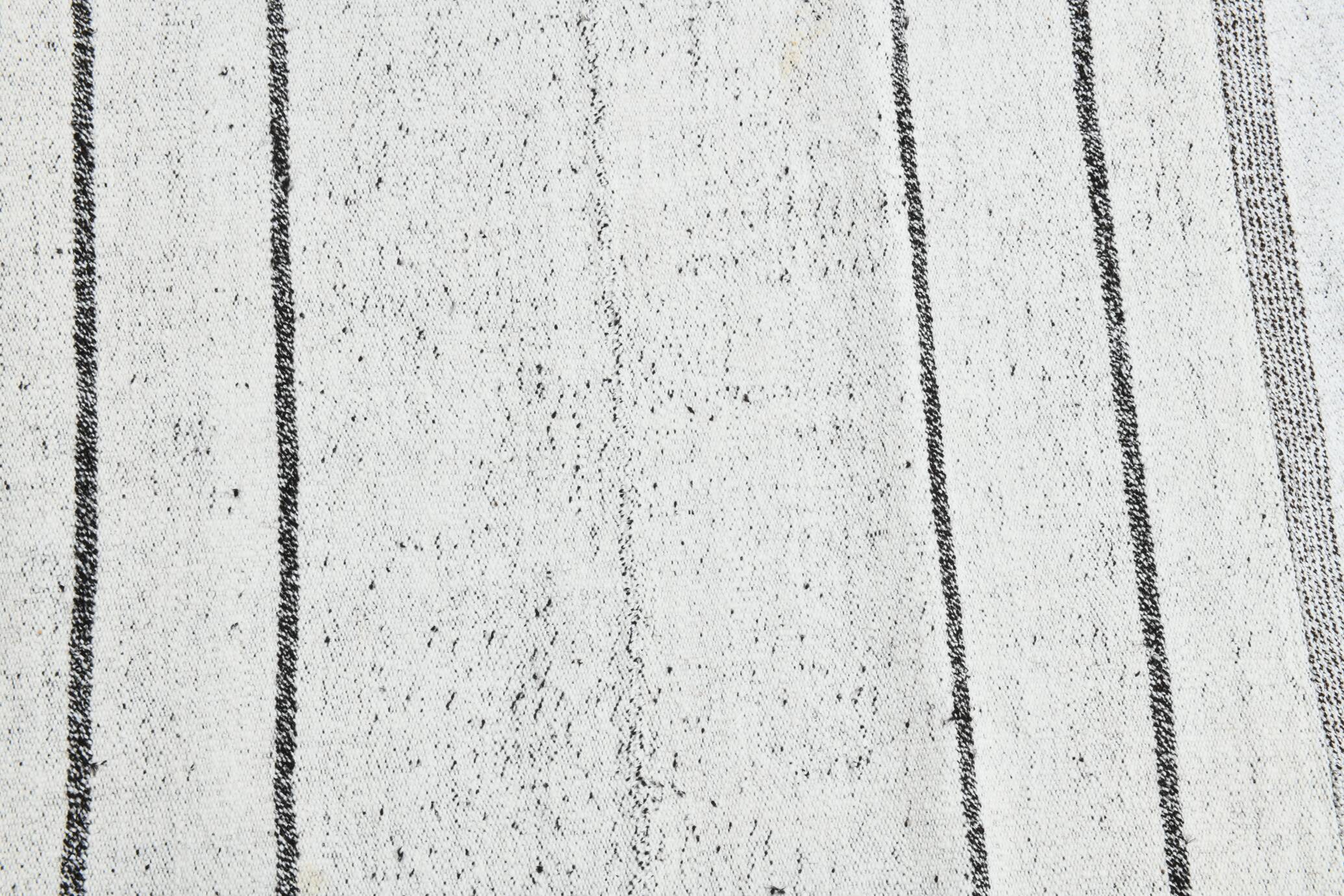 8x10 Contemporary White & Gray Solid Kilim Rug, 258x309Cm