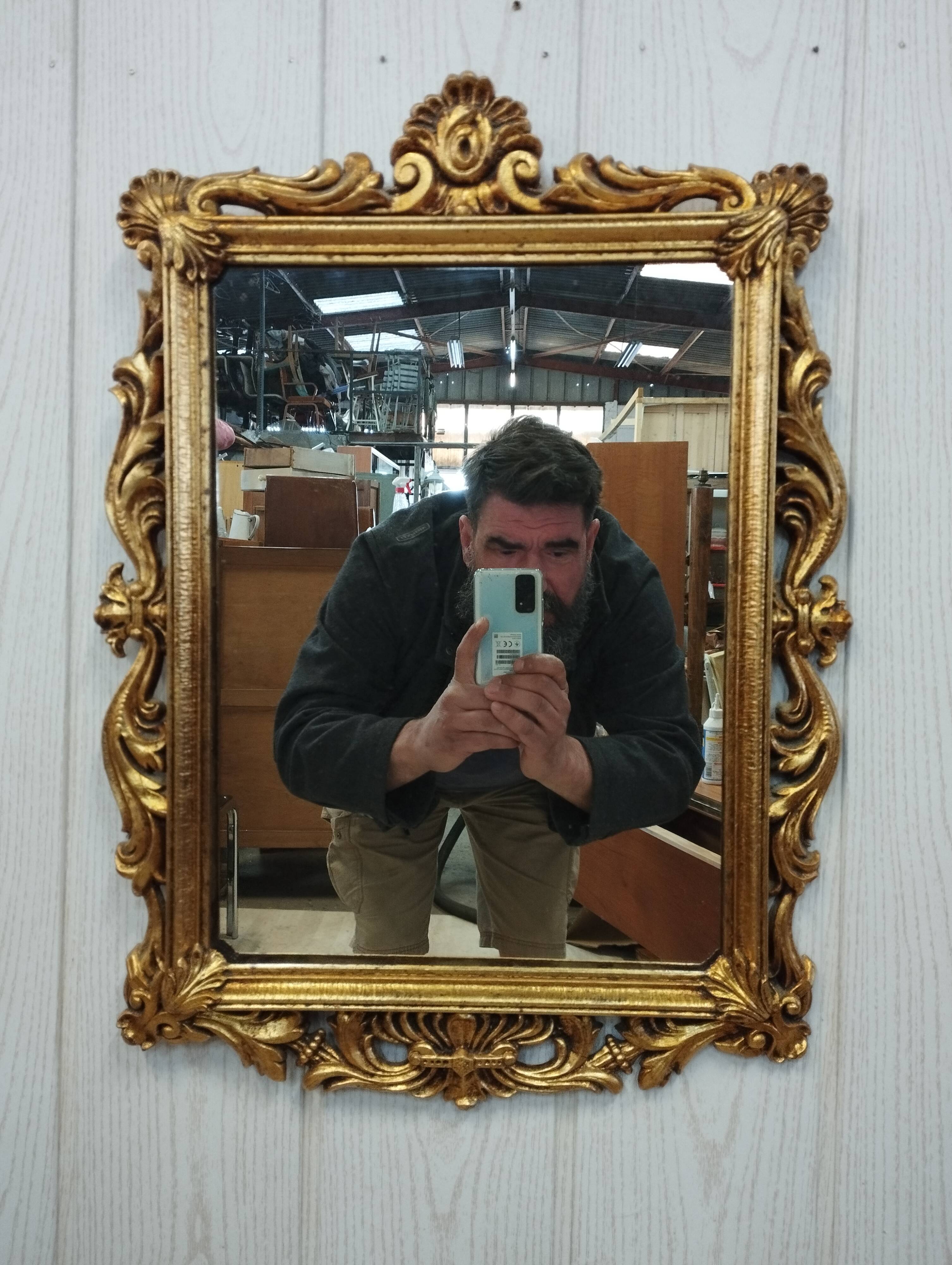 Old gilded wooden mirror 40x56cm