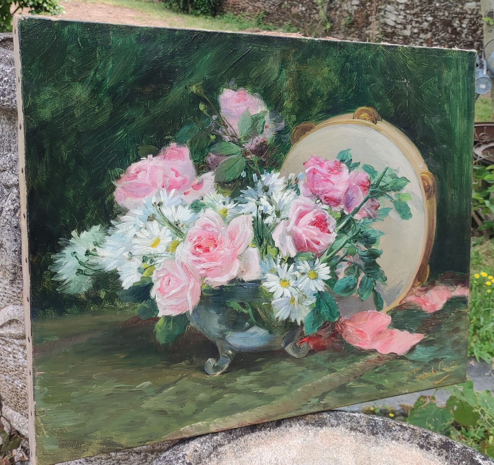 Old oil painting still life F.Trarbach Cantin