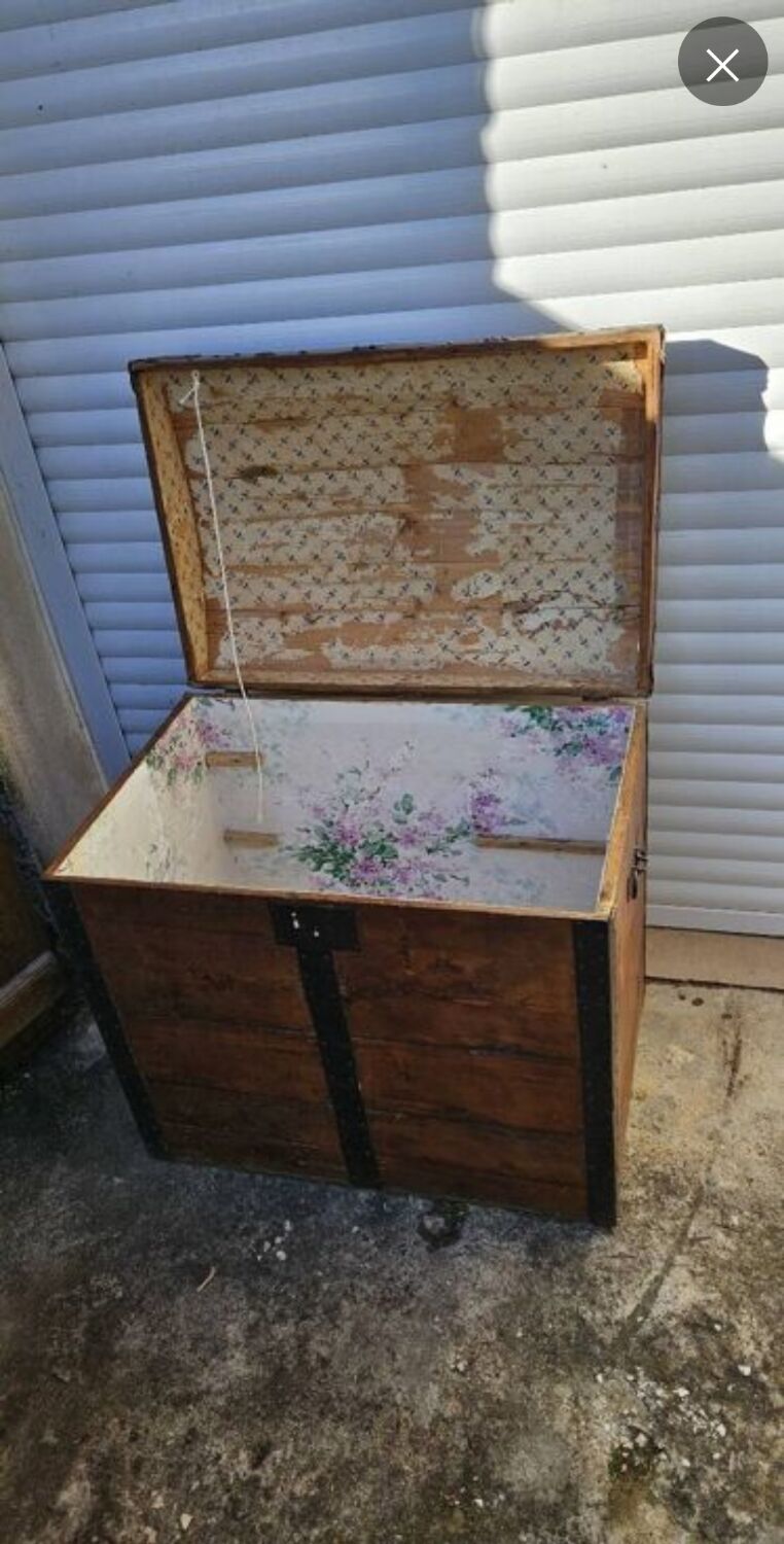Vintage wooden trunk