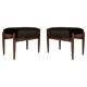 Pair of mid-century stools in black velvet, E. Homa, Europe, 1960s