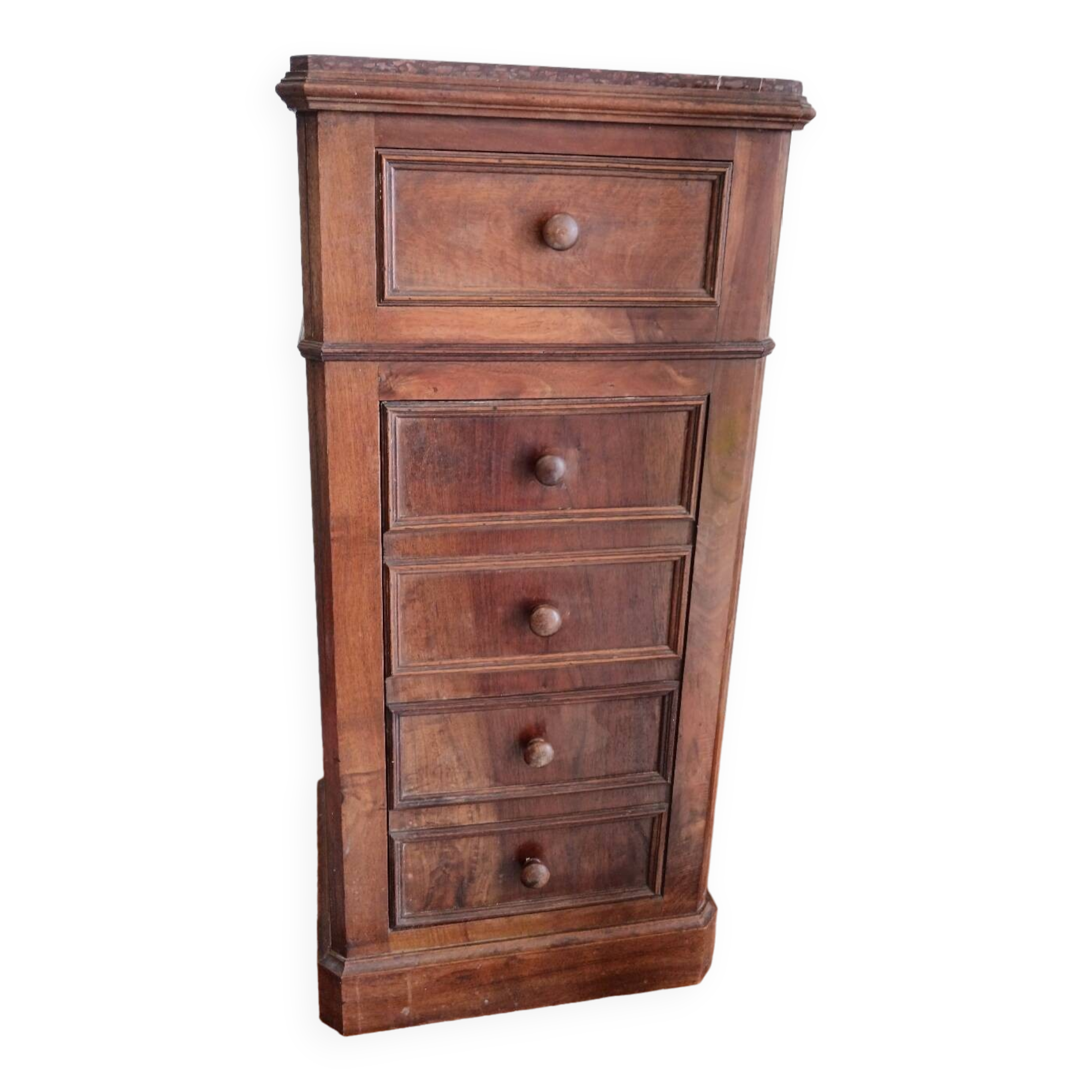 Antique sideboard with 1 drawer and 1 trompe l'oeil drawer door