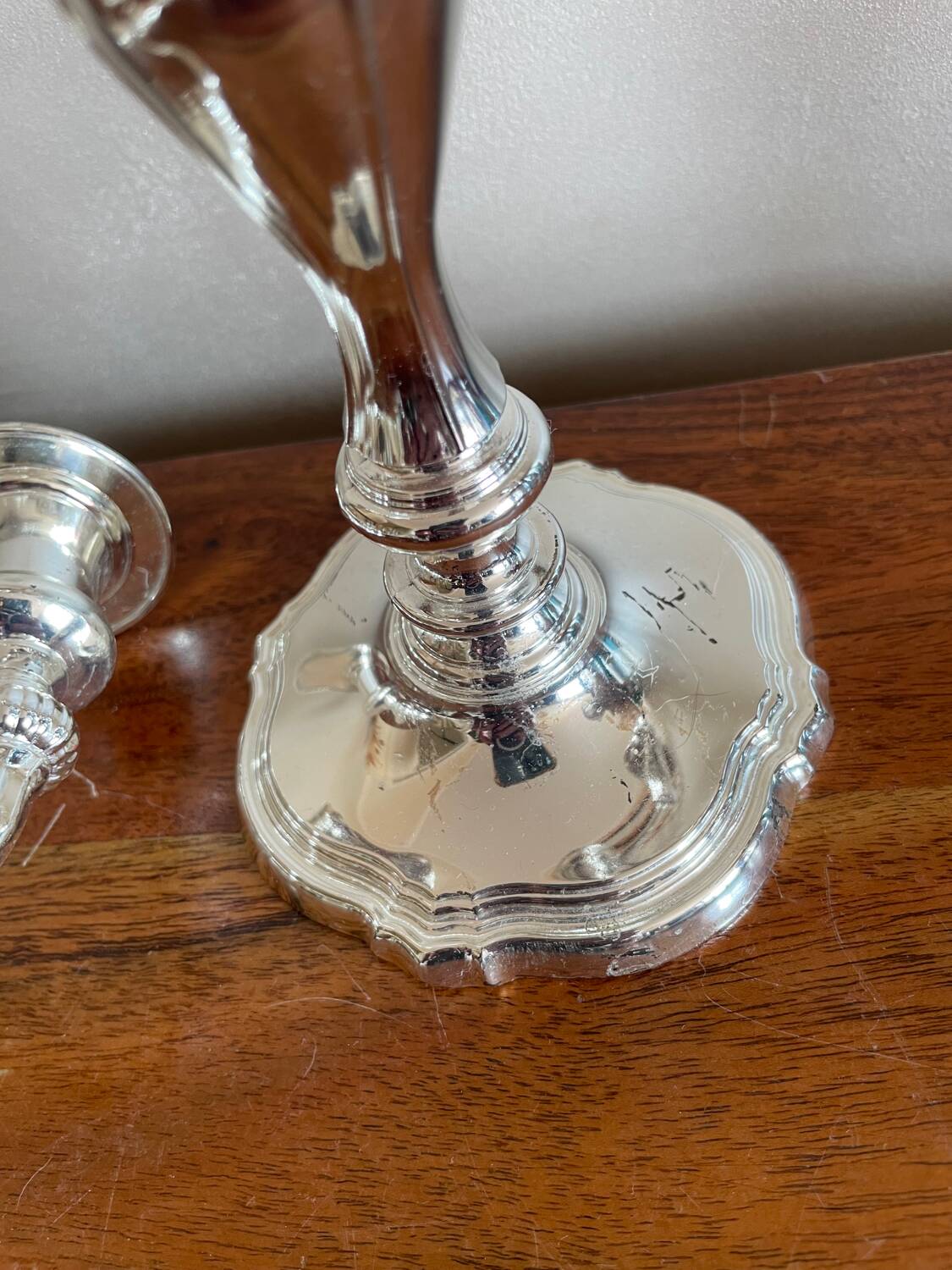 Pair of English candlesticks