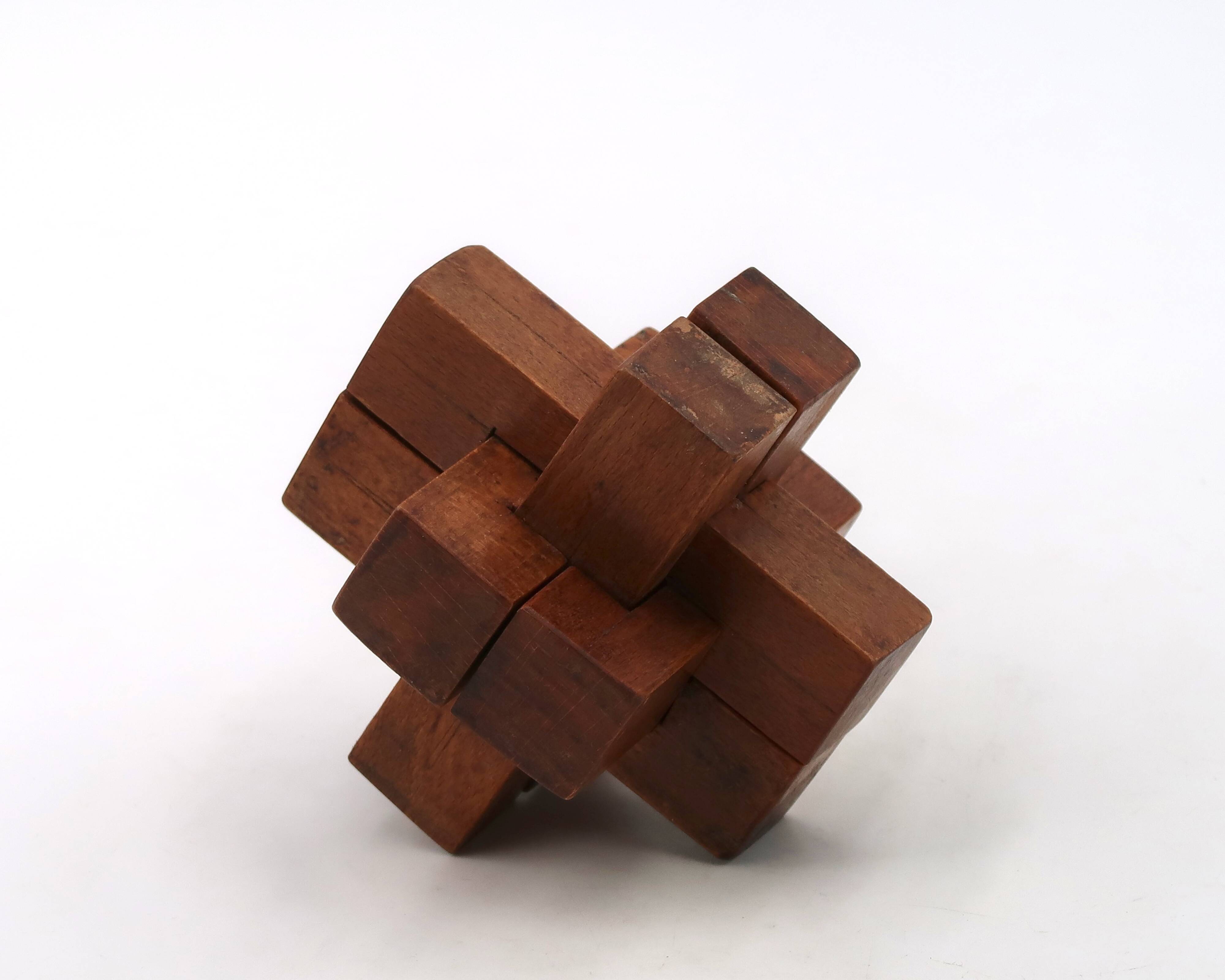 Handcrafted wooden puzzle, 1970s