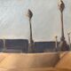 Oil on canvas, "The New Bridge packaged by Christo ", by Charnaux, XXth