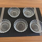 Set of 5 cut crystal ramekins