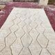Beni Ouarain rug 300x200 cm – Natural cream wool – Diamond pattern in tone