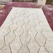 Beni Ouarain rug 300x200 cm – Natural cream wool – Diamond pattern in tone