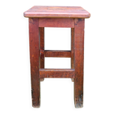 Brutalist style wooden stool