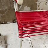 Vintage red scoubidou children's chair