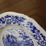 5 vintage Sarreguemines hollow plates, Castle model