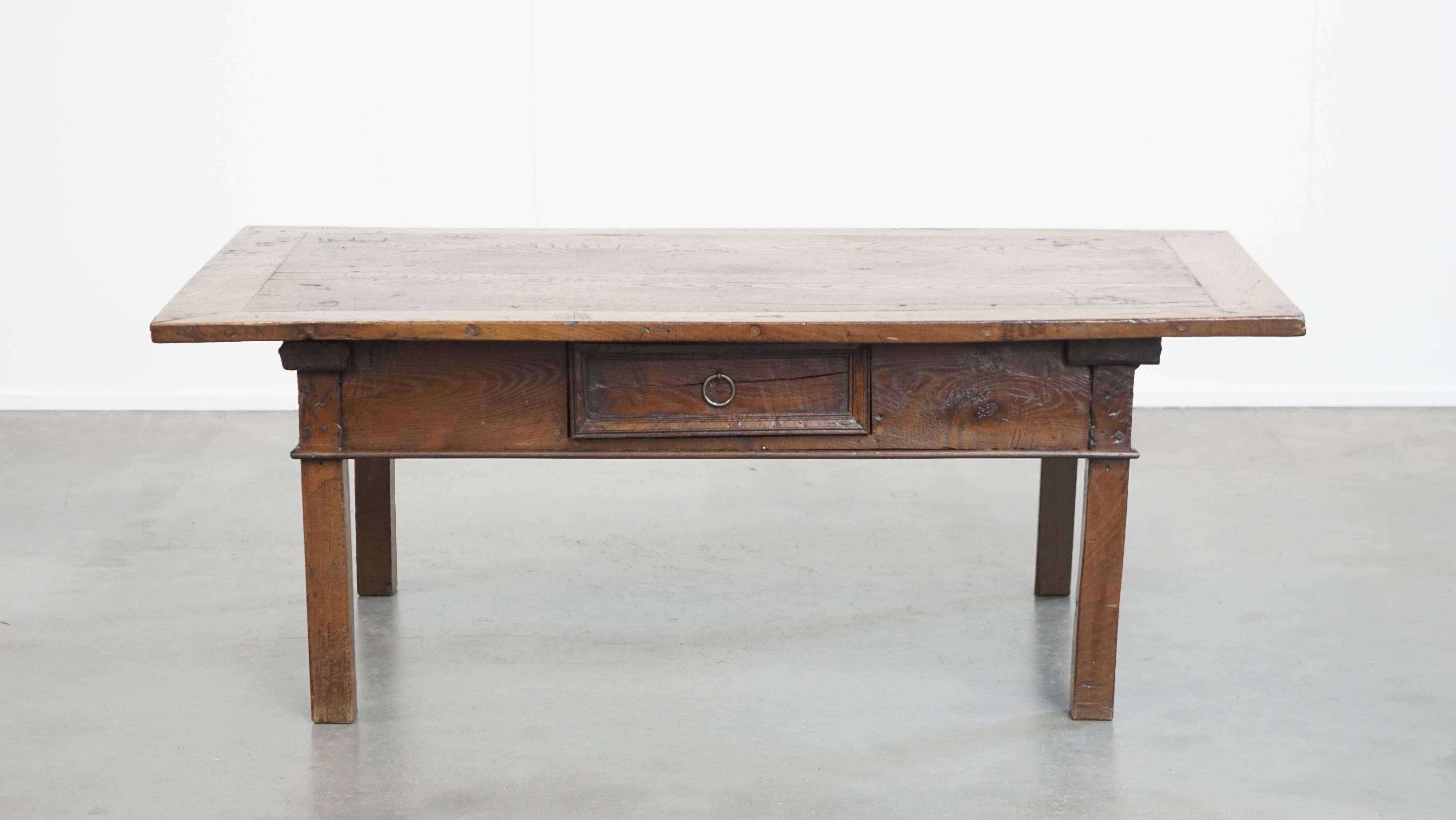 Antique Southern European Chestnut Coffee Table from the 18th Century