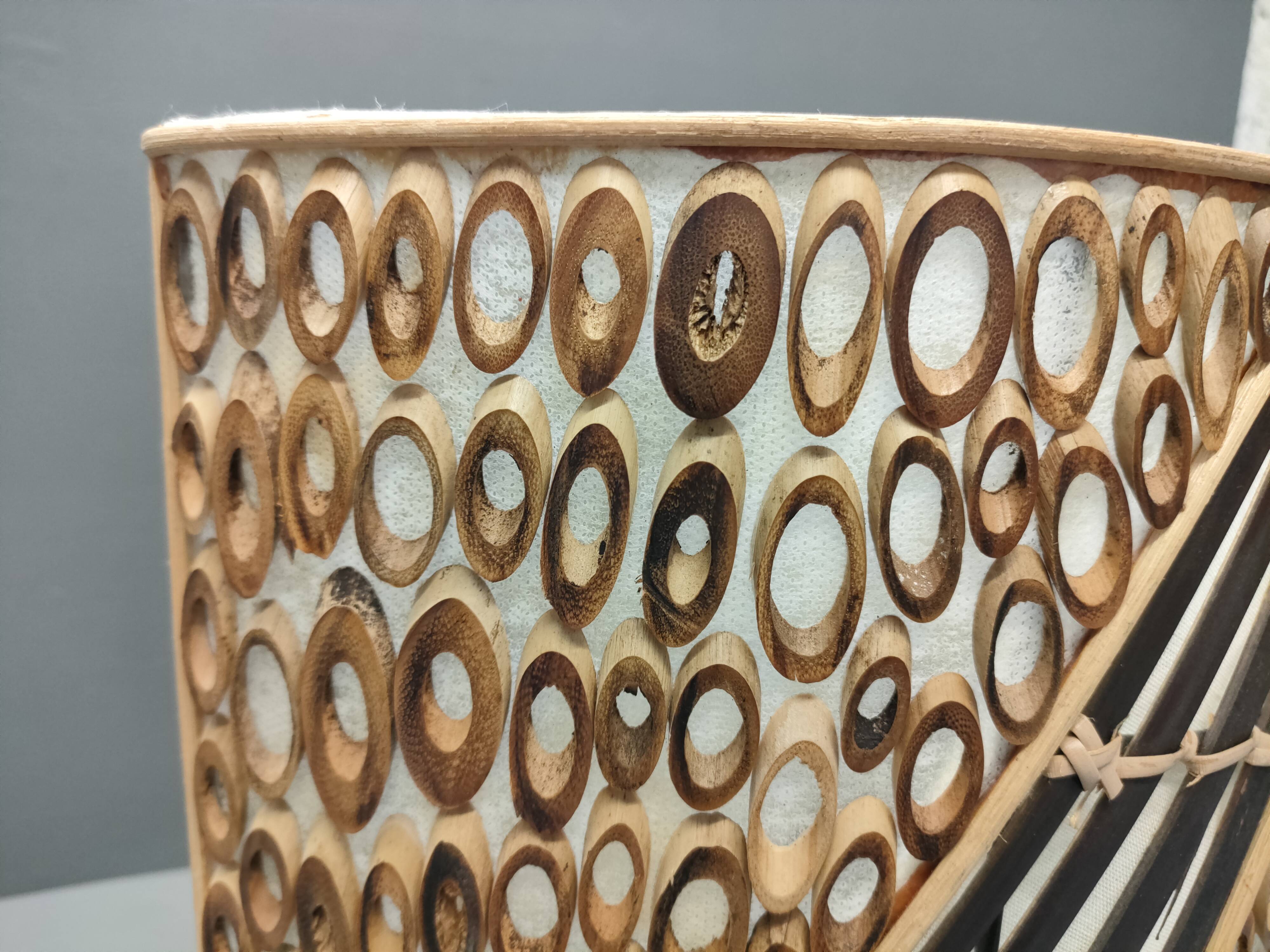 Lamp in rattan wicker and wood late XIXth