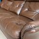 Vintage leather sofa Jacques Coulon 1960s