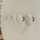 Set of 5 antique door handles in porcelain and brass.