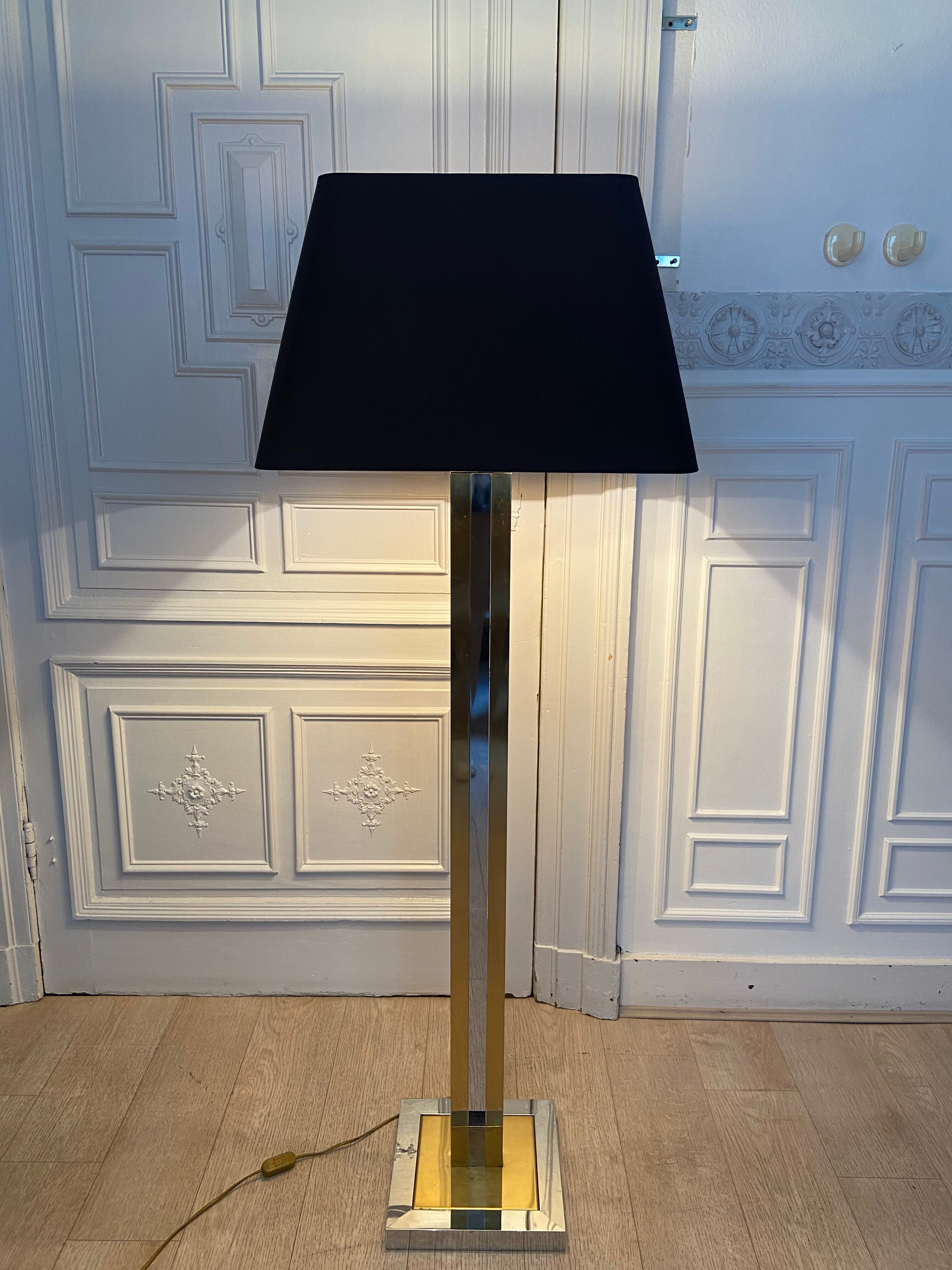 Chrome and gold lamp, Italy, 1970