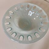 Transparent glass pocket tray in white shades - 80s/90s style