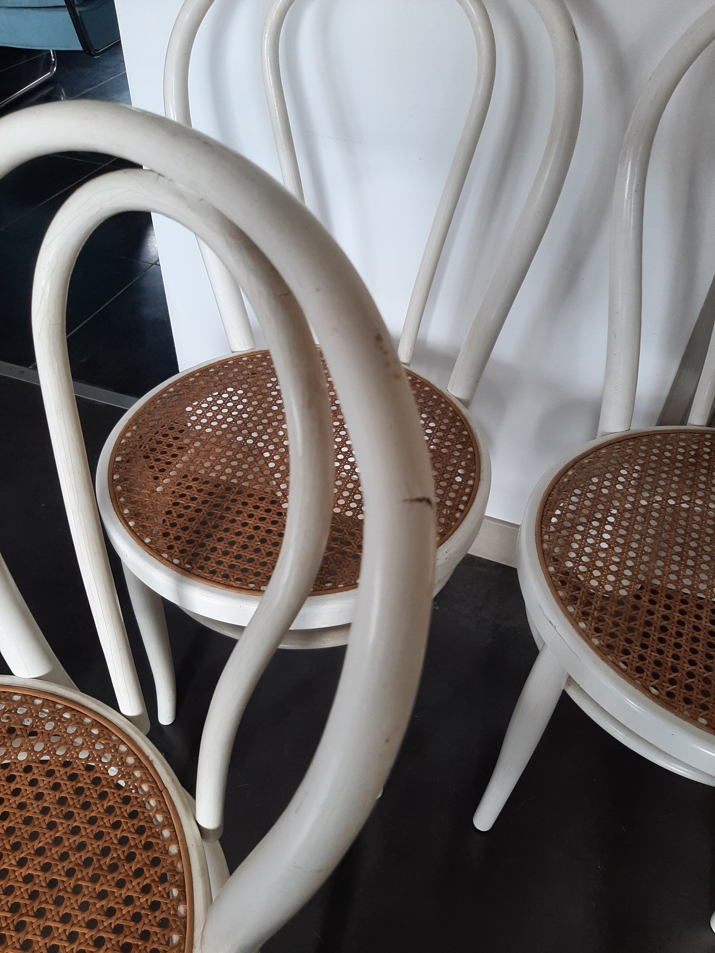 Set of 4 wooden bistro chairs turned dal vera
