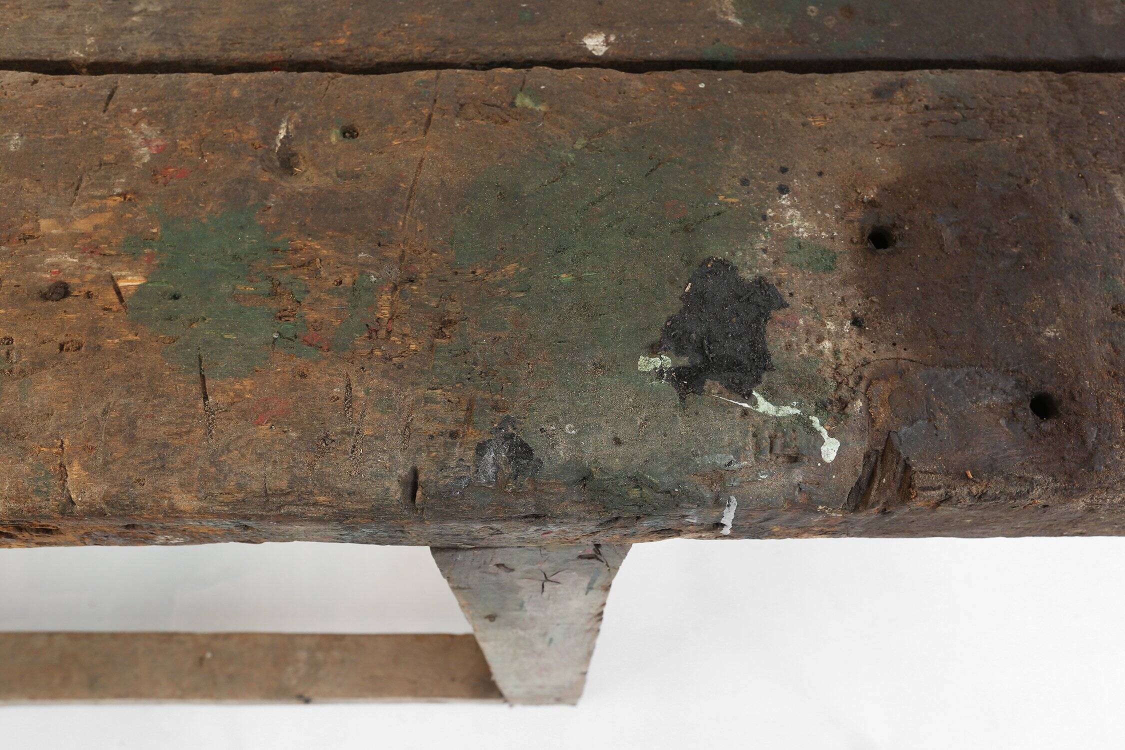 Industrial Oak Workbench with Exceptional Patina, Belgium ca. 1850