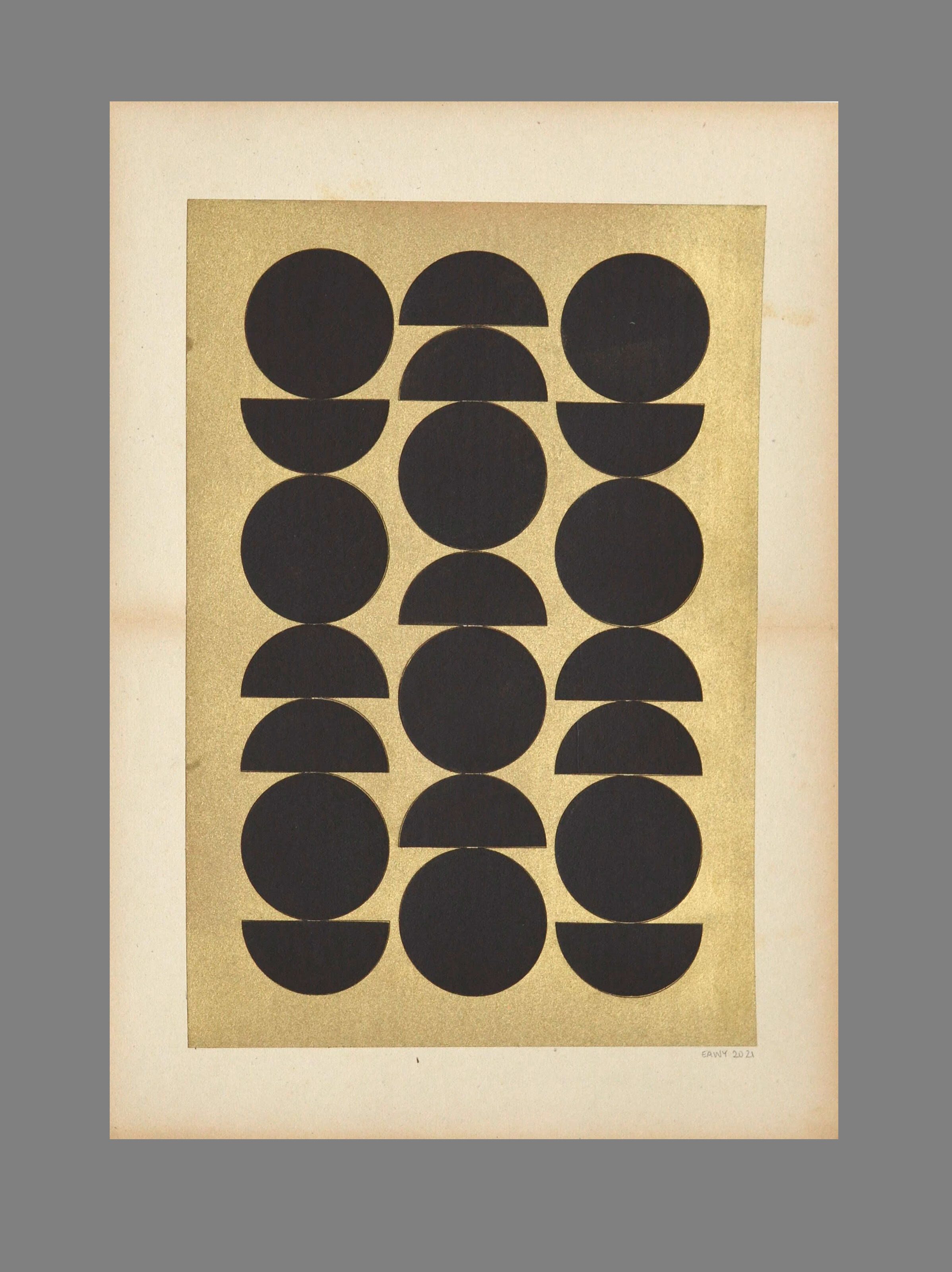 Collage on old paper • Suspension points • signed Eawy