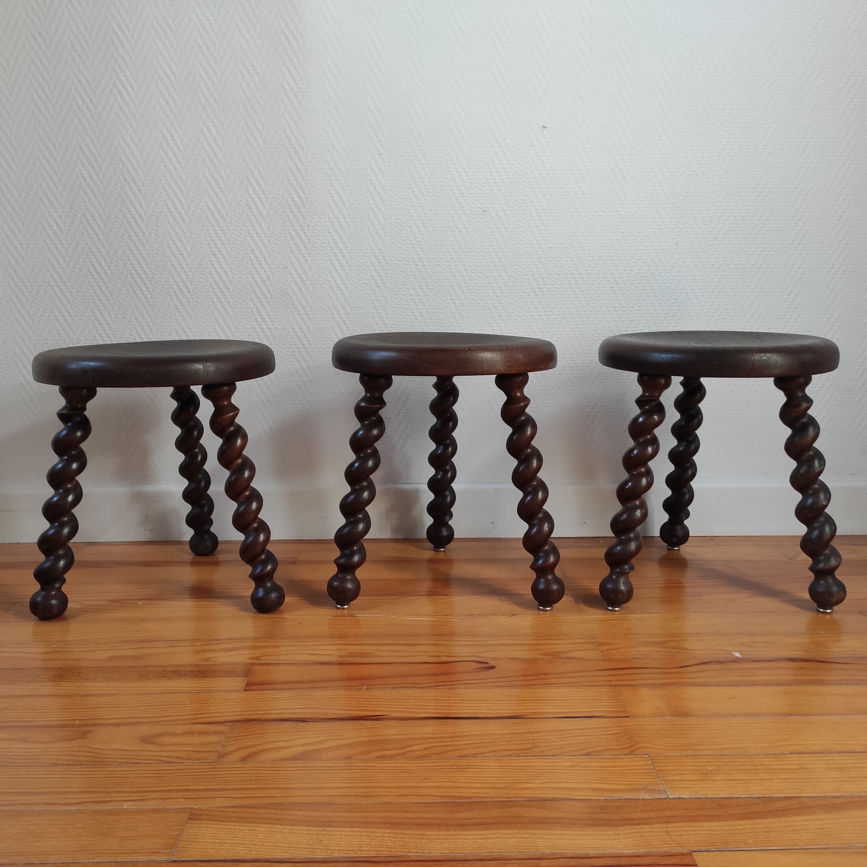 Brutalist tripod stools