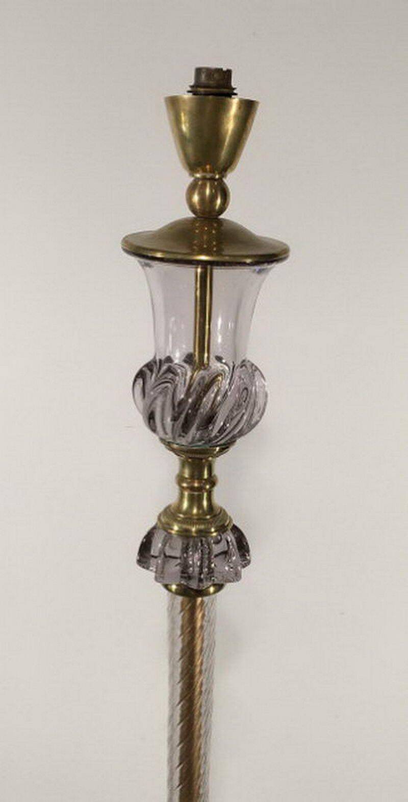 Murano glass floor lamp. Attributed to Barovier & Toso