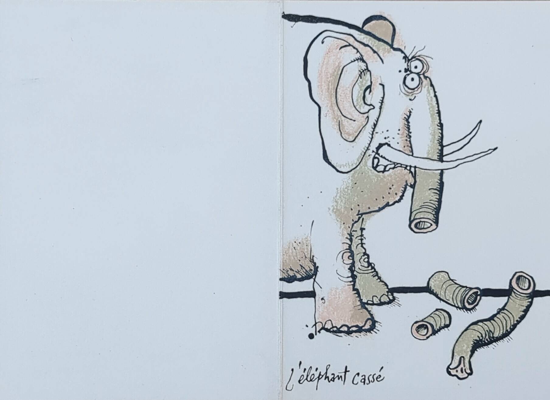 Lithograph greeting card by Renald Searle - 1981 -