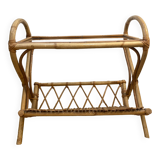 Vintage rattan magazine holder