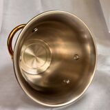 Guy Degrenne stainless steel ice bucket with golden handles