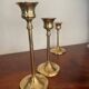 Bougeoirs scandinaves en laiton vintage