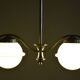 Czech Bauhaus Chandelier in Chrome-Plated Steel and Opaline Glass, 1930s