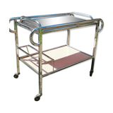 Art deco bar trolley in chrome