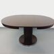 Table ronde de repas vintage en bois d’ébène et métal chromé Space Age