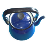 Vintage blue enamelled metal kettle - 1 litre approx. 12cm high (without handle)