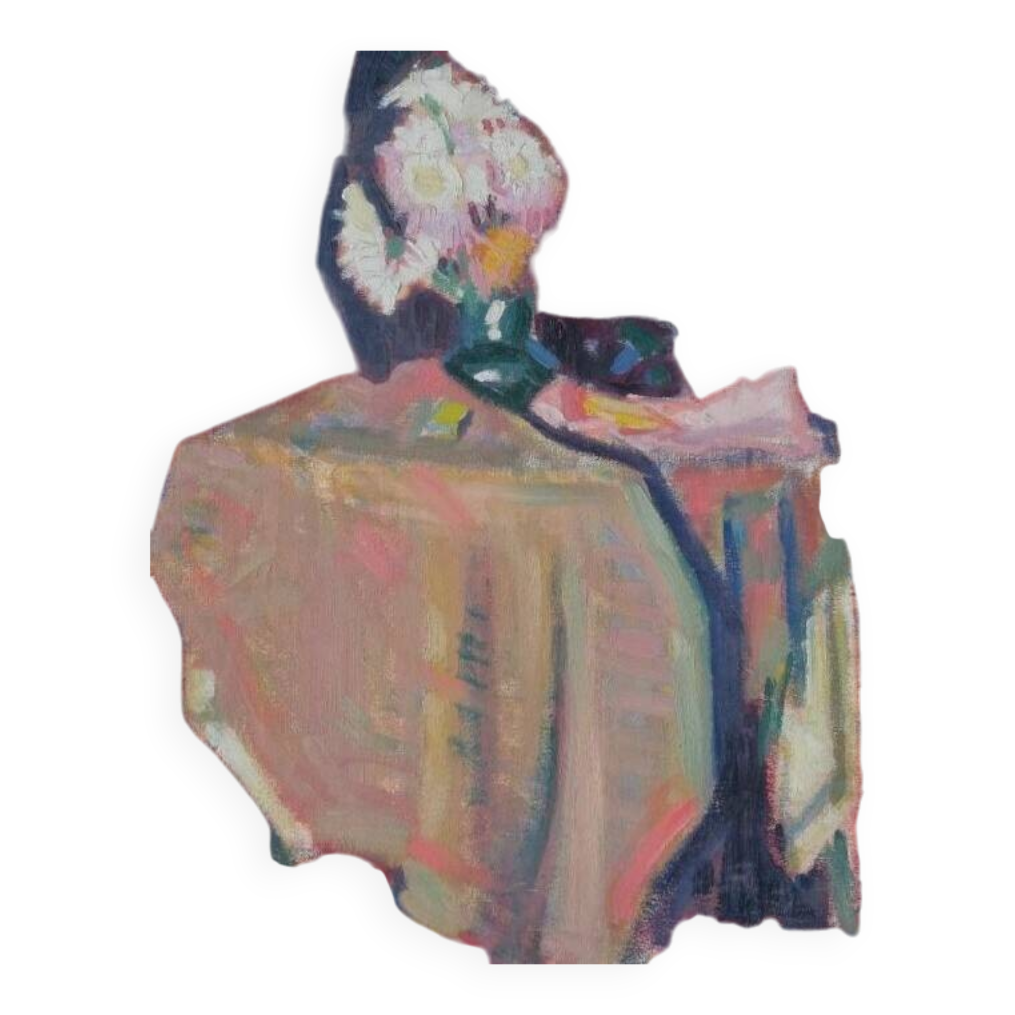 Philippe zysset (1889-1974) still life, flowers - old painting oil signed