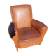 Club armchair in brown leather art deco 1930