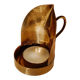 Brass tea light holder with handle