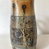 Grand pichet en grès émaillé  J.C Courjault Kéraluc signé 31 cm  , années 70