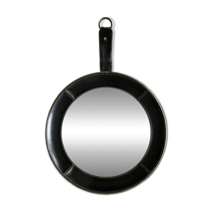 Miroir en cuir, piqure