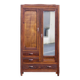 Art deco wooden cabinet with mirror, wooden storage unit, vintage Parisian cabinet