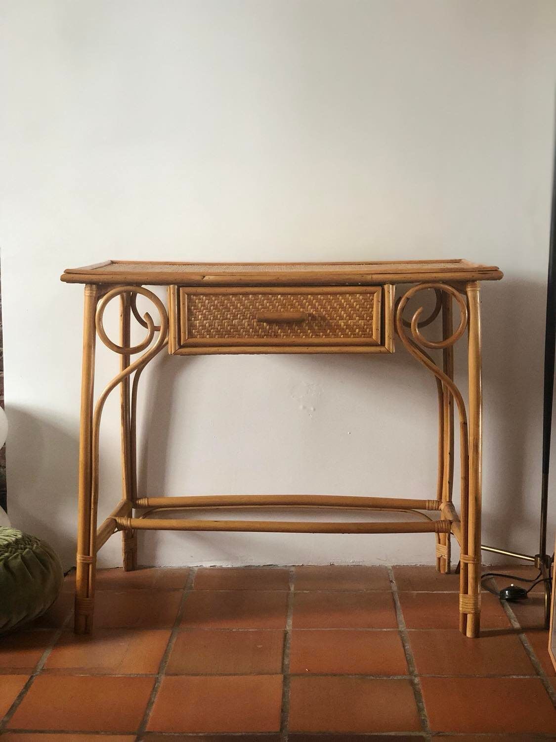 Vintage rattan desk
