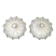 Pair of vintage wall lights in worked transparent glass – 1970s