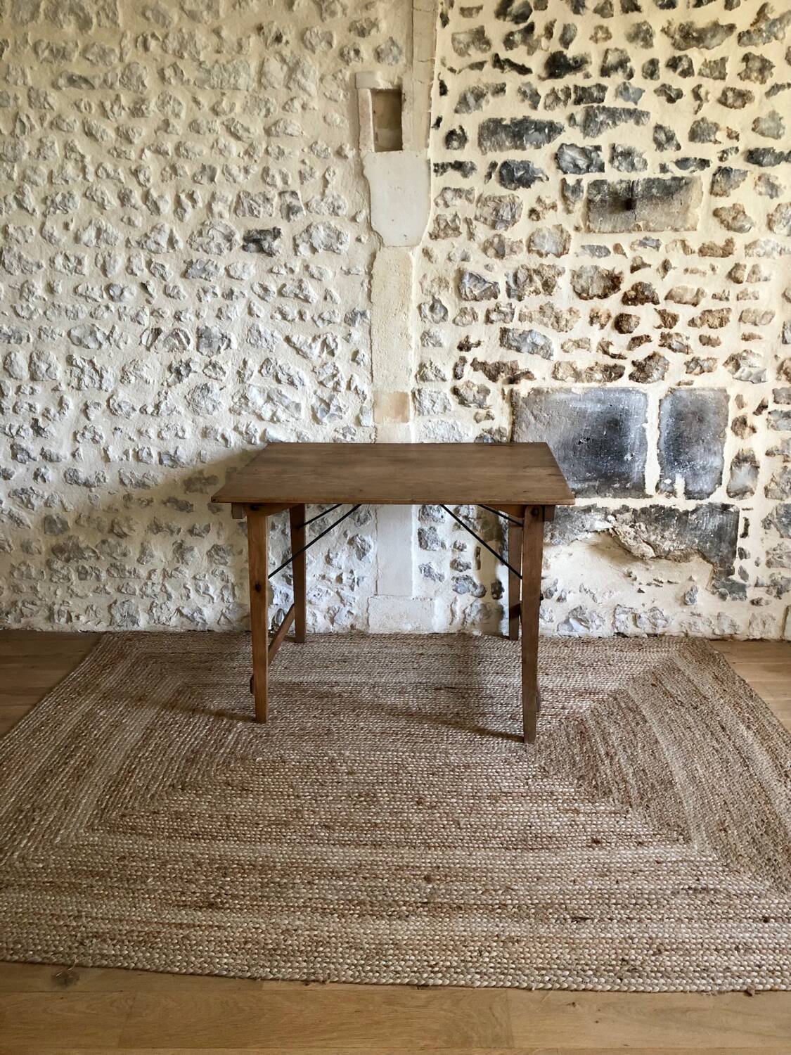 Renovated antique folding work table