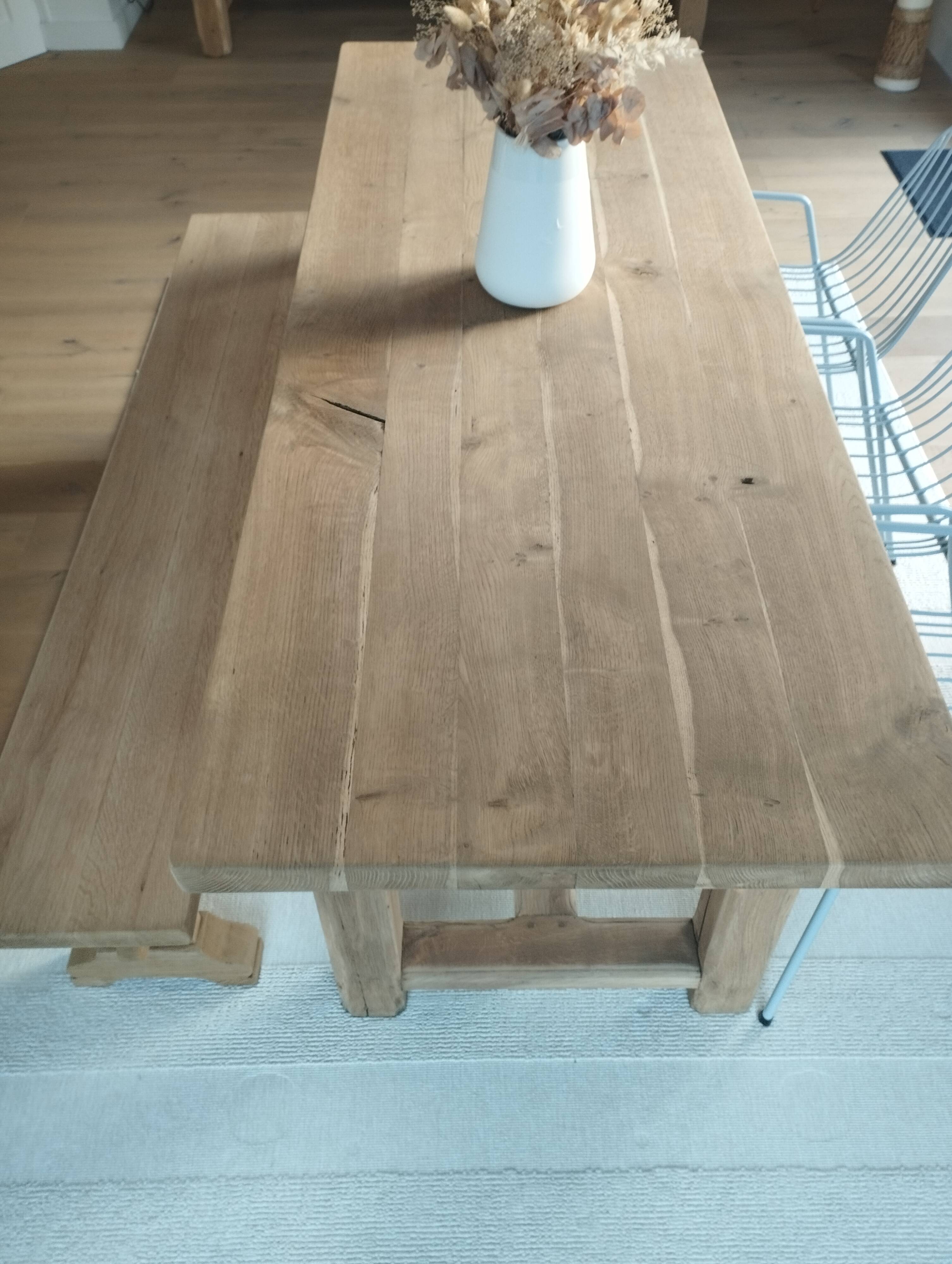 Solid oak farm table