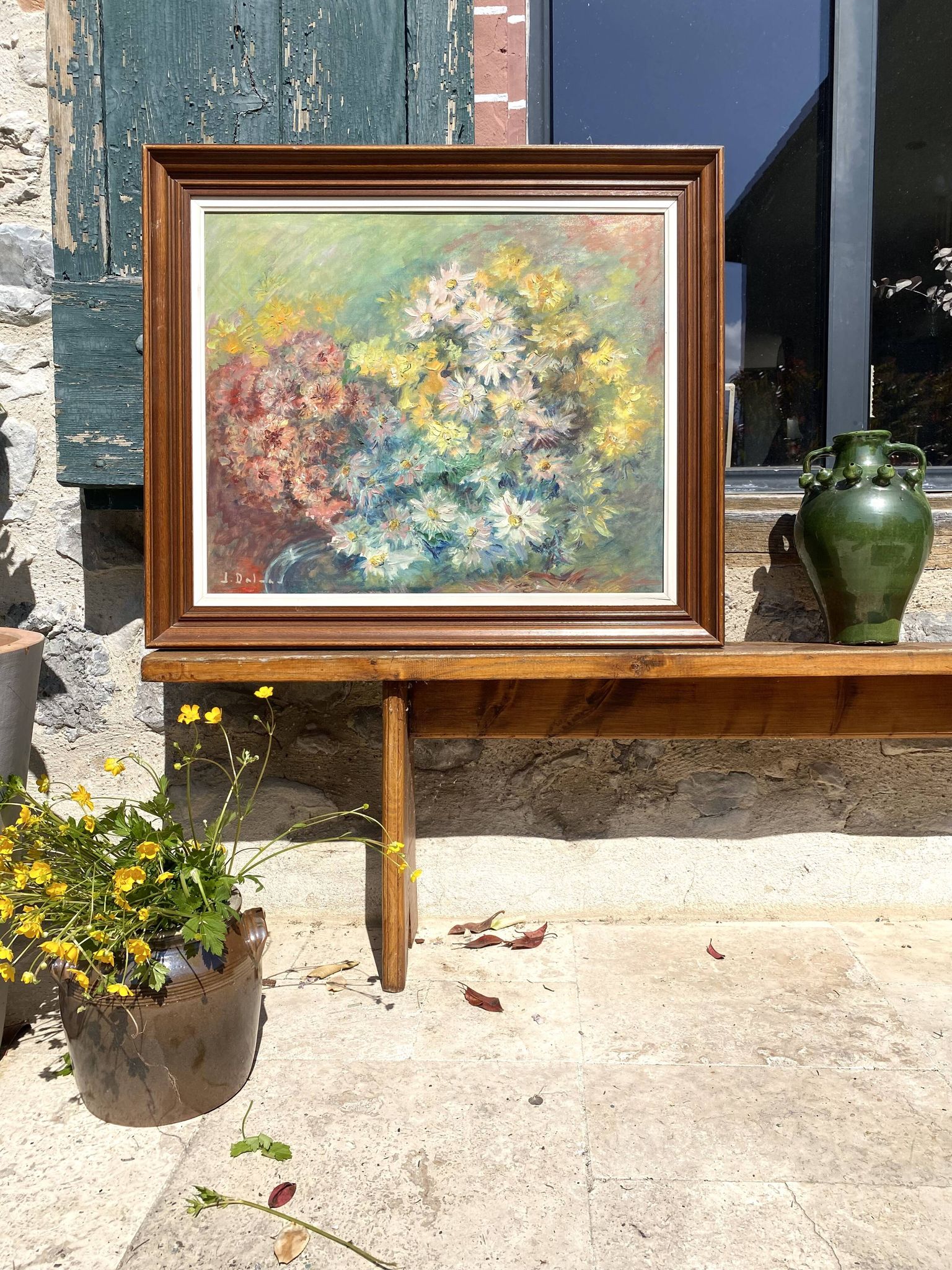 Huile sur toile - Bouquet impressionniste - 1950 il