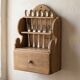 Étagère en pin sculpté à la main, style art populaire, 1 tiroir, 1950