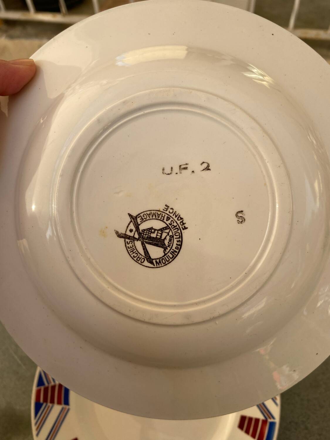 Set of 4 deep plates from Moulin des Loups, vintage.