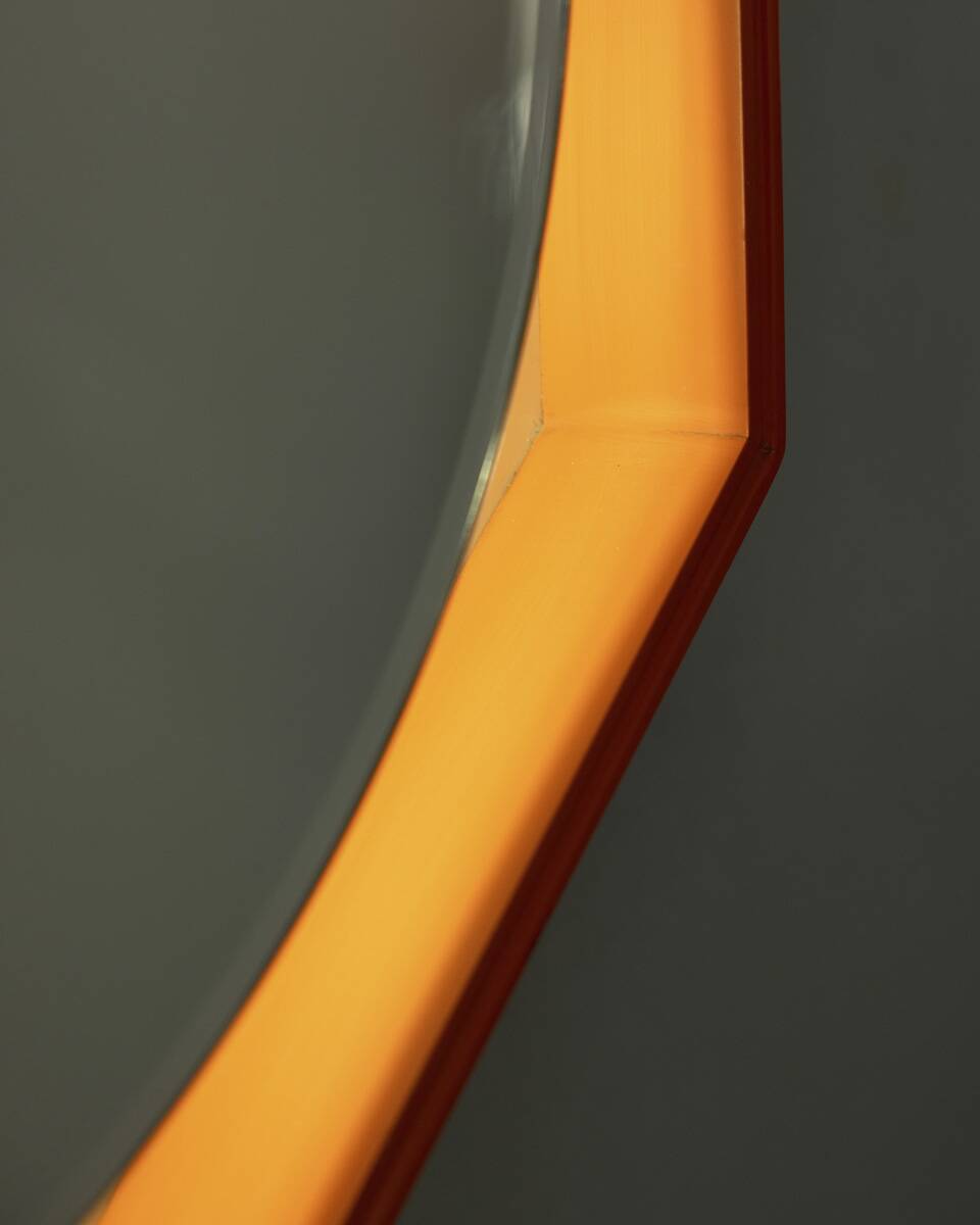 Vintage 1970s Backlit Wall Mirror, Italian Design